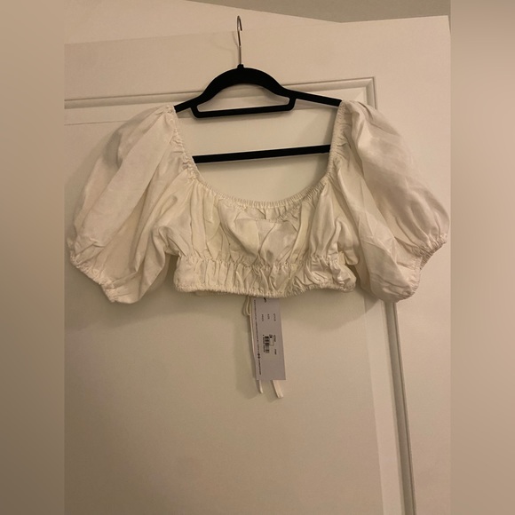 SNDYS Cropped Puff Sleeve Baby Doll top from Revolve size 6 - NWT - Picture 2 of 3